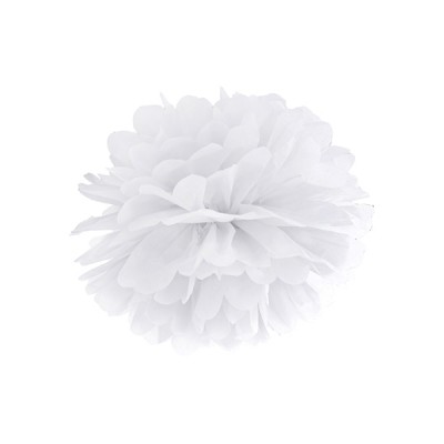 POMPON bibułowy 25cm BIAŁY