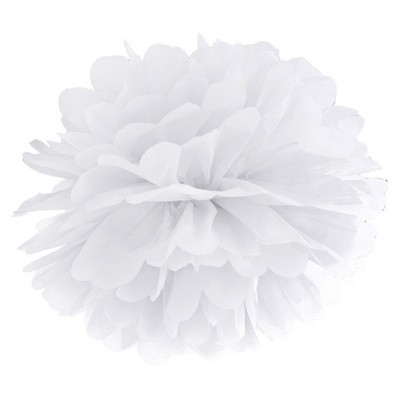 POMPON bibułowy 35cm BIAŁY