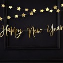 BANER girlanda na Sylwestra Happy New Year 66x18cm ZŁOTY