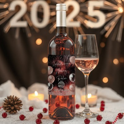 WINO na Sylwestra Z LOGO różowe 750ml