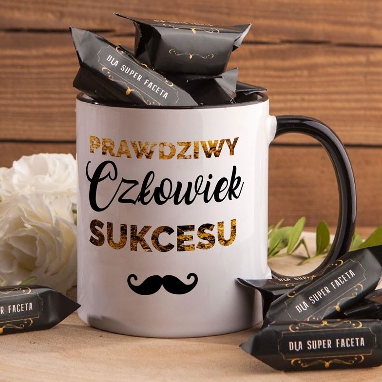 Kubek dla niego człowiek sukcesu krówki